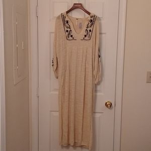 NWT Free People embroidered midi dress as is